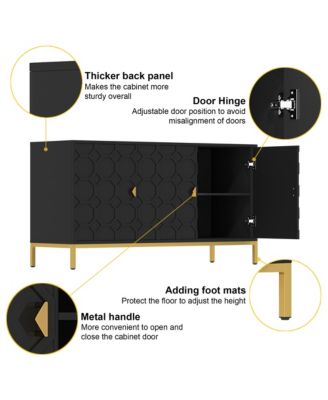Freestanding Storage Cabinet 3-Door Accent Cabinet