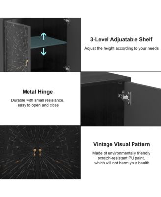 Vintage Wood Storage 2 Door Accent Cabinet