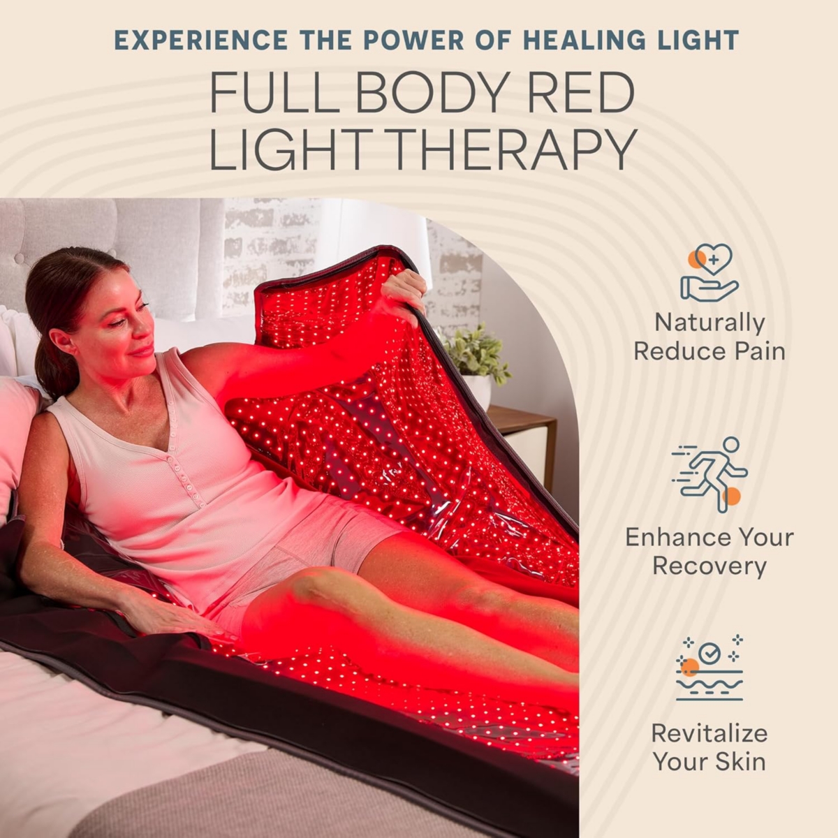 Lifepro Infrared Red Light Therapy Body Wrap - Pain Relief & Recovery Mat with 3 Modes, 660nm & 850nm Red Light Therapy
