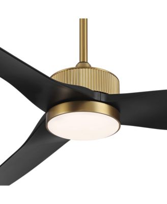 60" Montage Modern Indoor Outdoor Ceiling Fan 3 Blade LED Light Remote Control Soft Brass Finish Bedroom Damp Rated