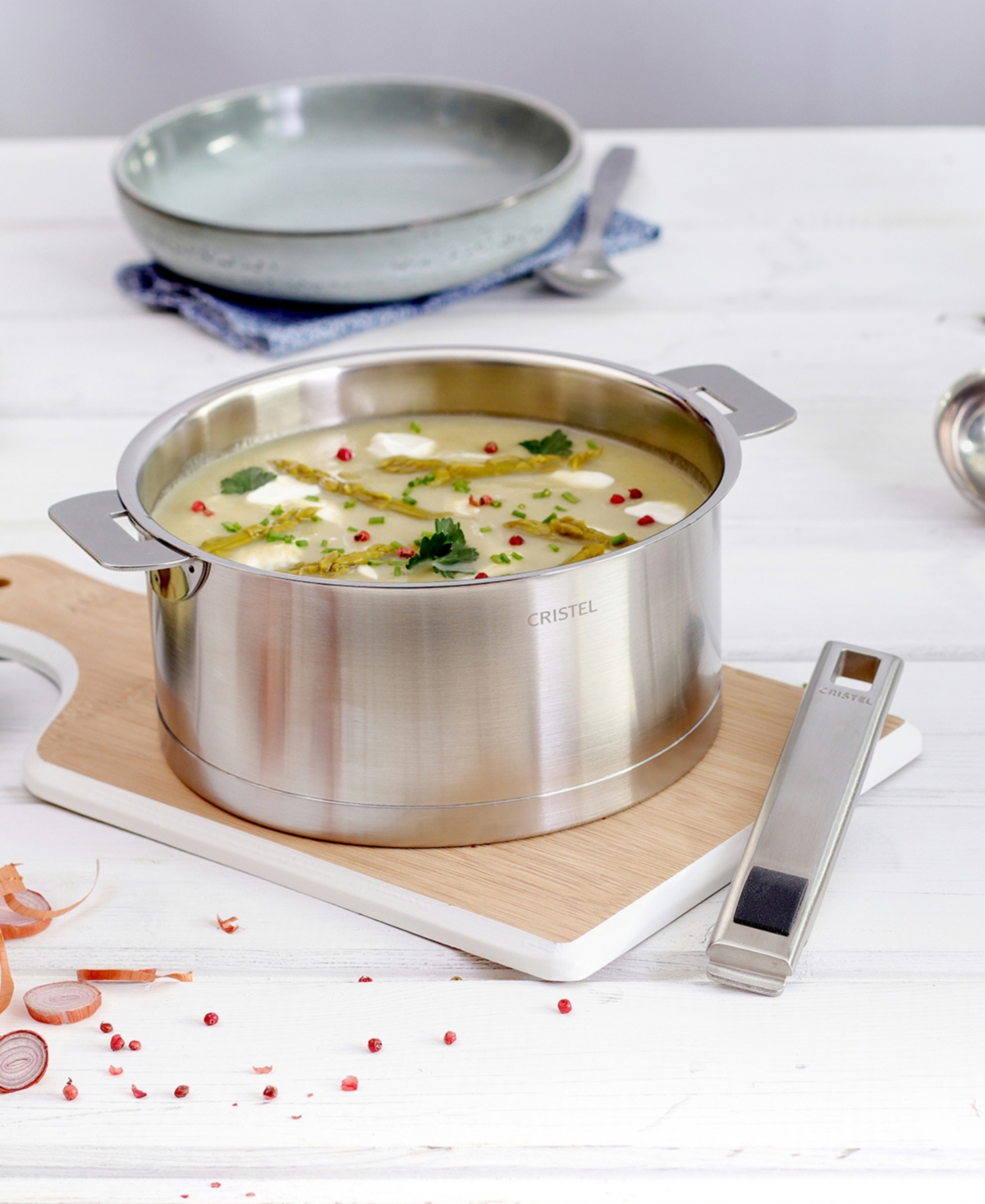 Cristel Stainless Steel 1 Quart Strate Saucepan With Lid In Silver