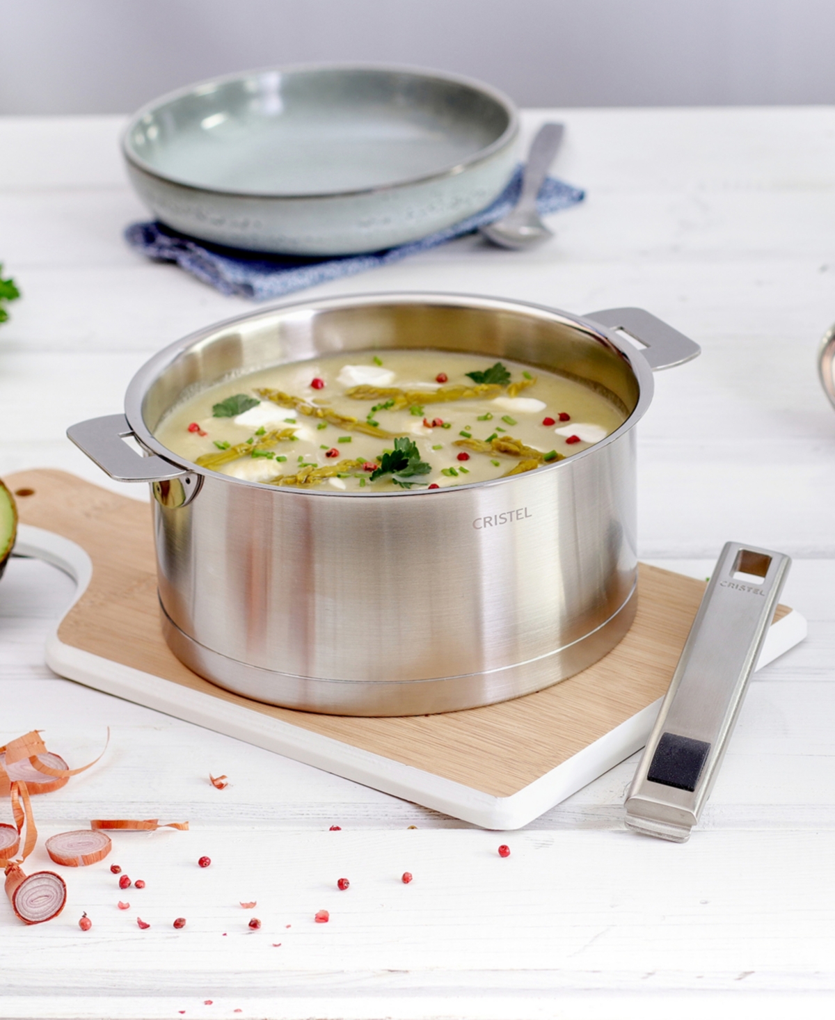 Cristel Stainless Steel 1.5 Quart Strate Saucepan With Lid In Silver