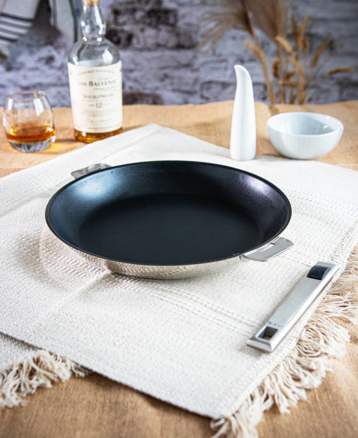 Cristel Stainless Steel 10" Strate Non-stick Frying Pan In Silver
