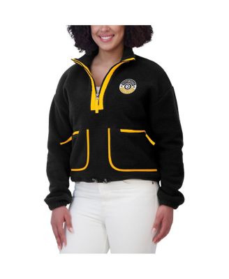 Women's Black Pittsburgh Steelers Polar Fleece Half-Zip Jacket