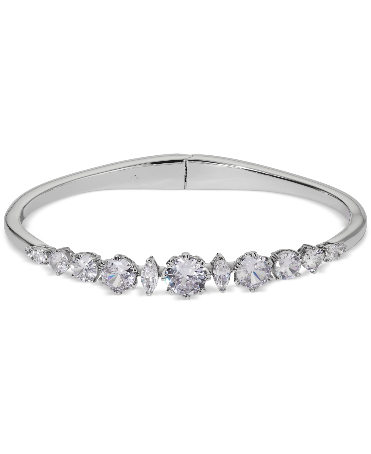 Silver-Tone Cubic Zirconia Bangle Bracelet, Exclusively at Macy's - Rhodium