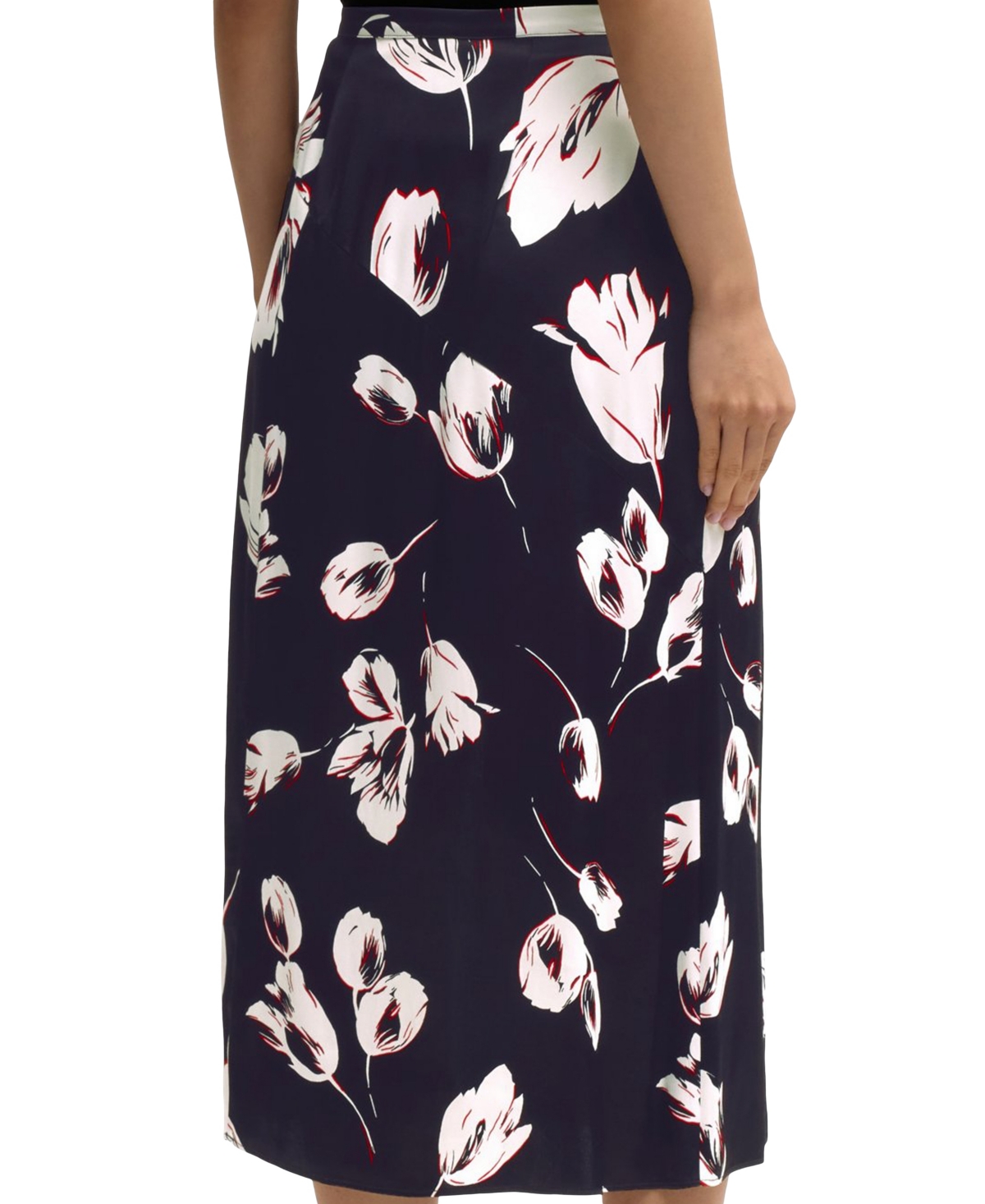 Hugo Boss Boss By  Women's Tulip Print Satin Maxi Skirt In Open Misc