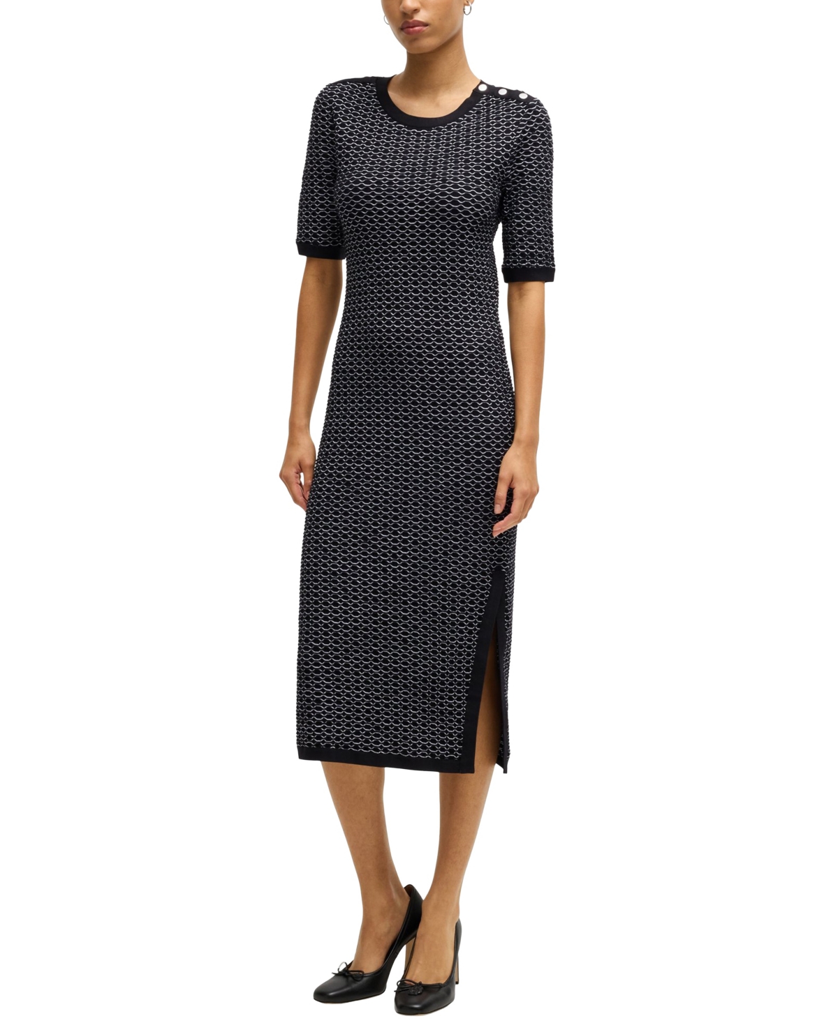 Hugo Boss Boss By  Women's Crew-neck Dress In Open Misc