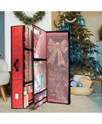 Premium Holiday Gift Wrapping Paper & Accessories Storage Organizer Box