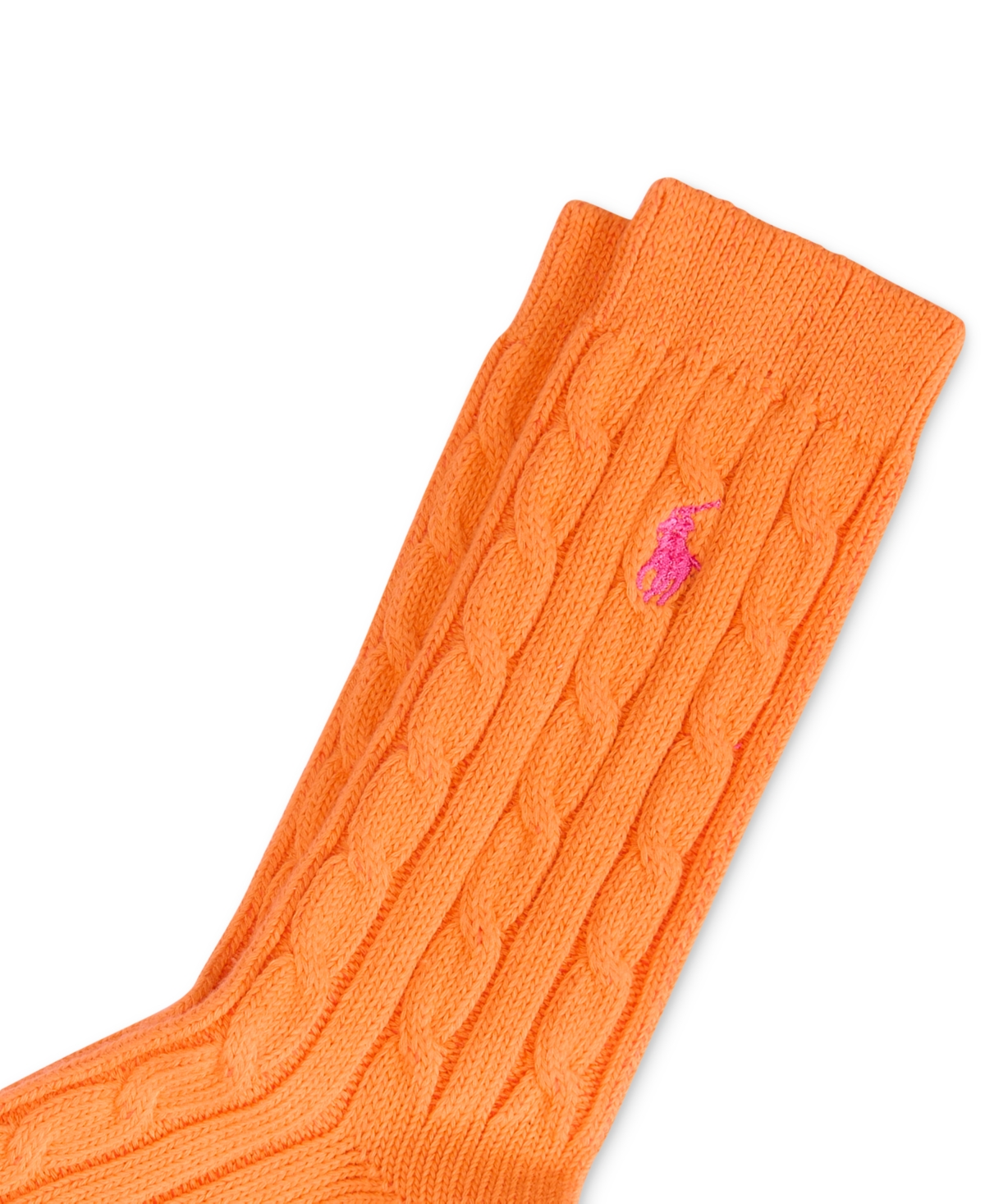 Macy's Women's Cable-knit Socks In Orange