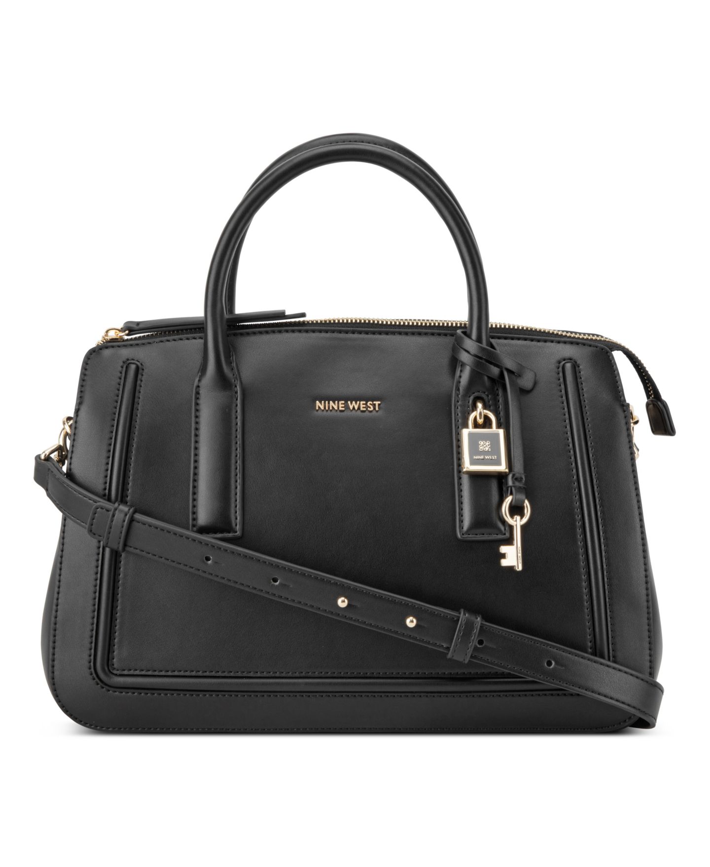 Женская сумка Nine West Tenely Medium Satchel, цвет: Чёрный — фото 1