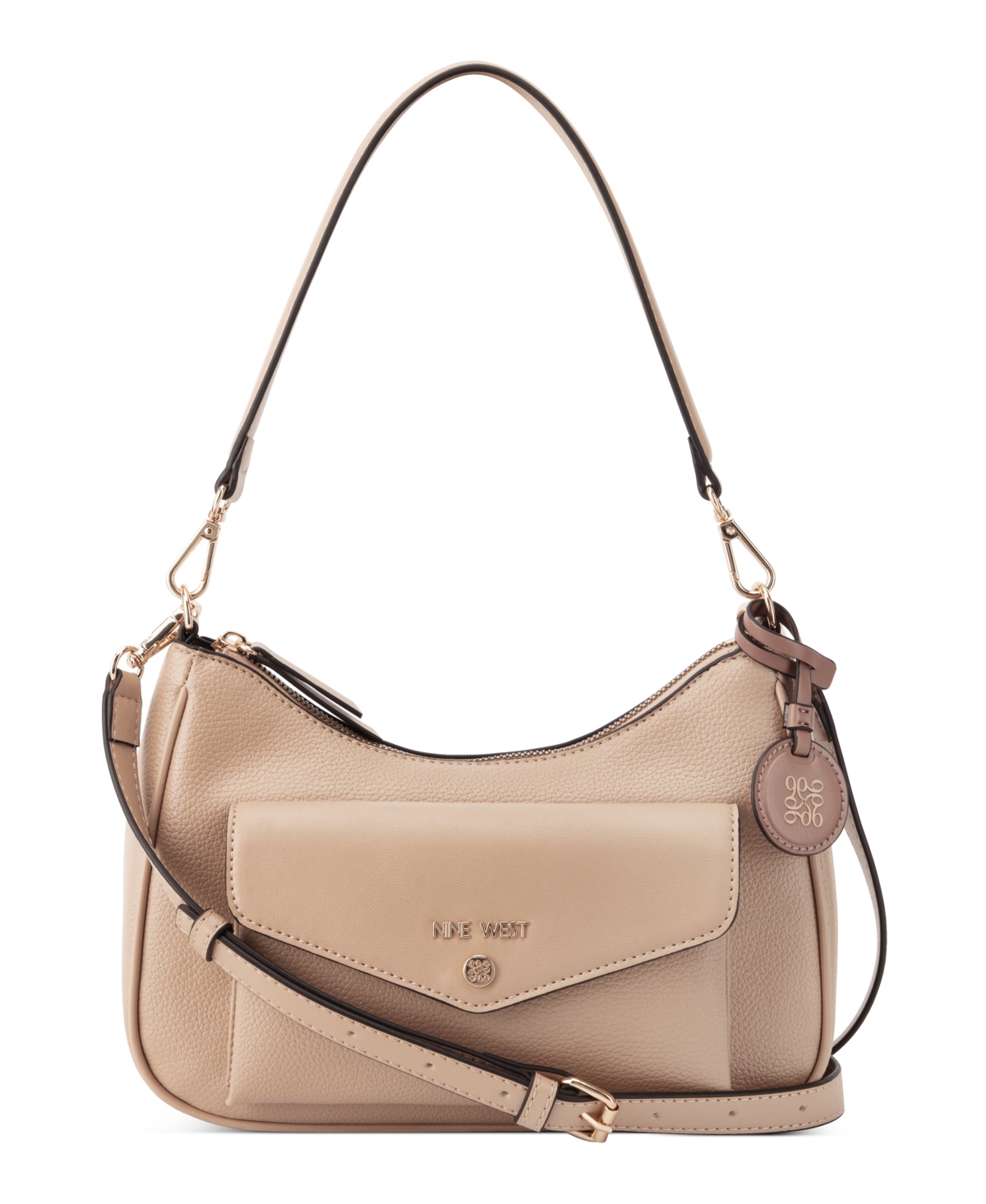 Nine West Caireann Medium Shoulder Bag In Khaki