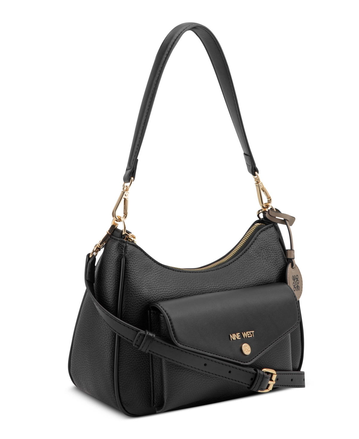 Shop Nine West Caireann Medium Shoulder Bag In Black