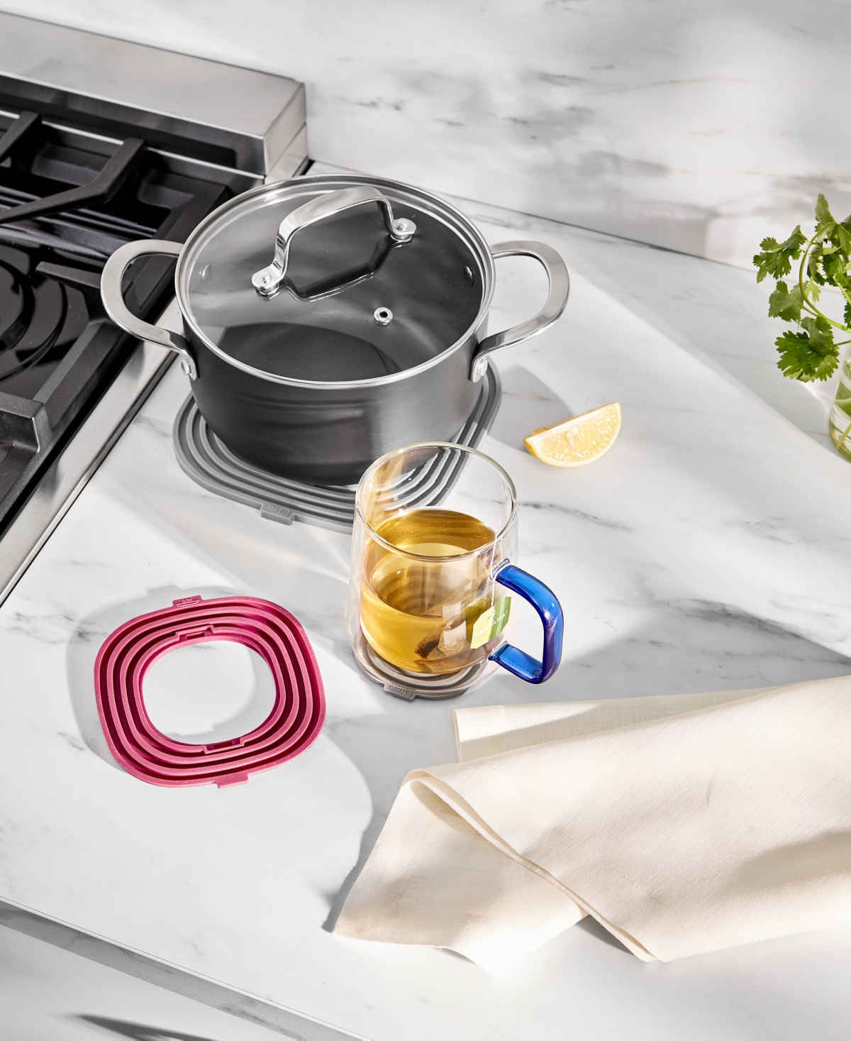 Macy's The Cellar 3-in-1 Silicone Trivet, Exclusively At  In Red