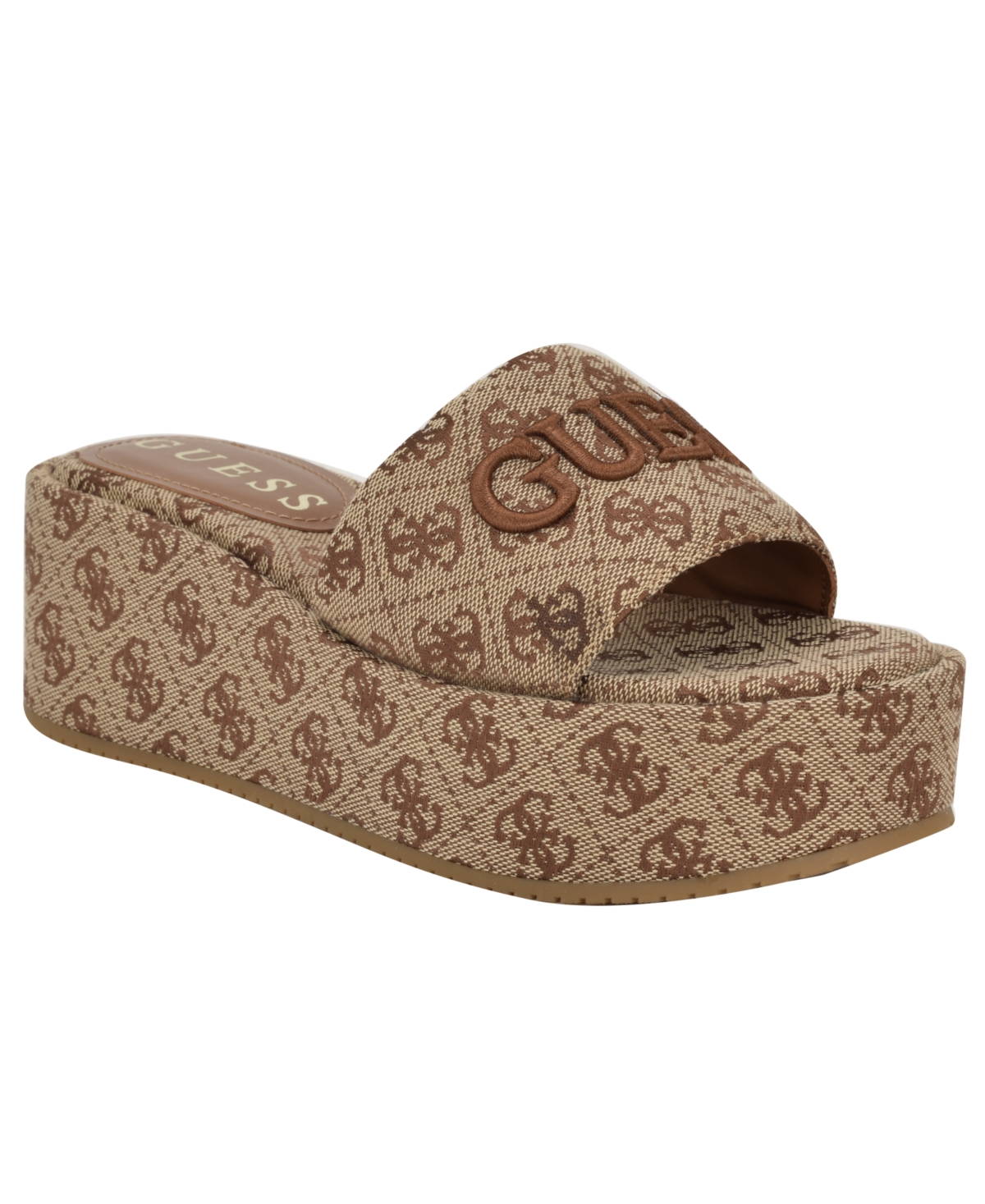 【国内発送】GUESS＊Bintai Platform Slide Wedge Sandals Guess Women's Bintai Platform Slide Wedge Sandals In Brown