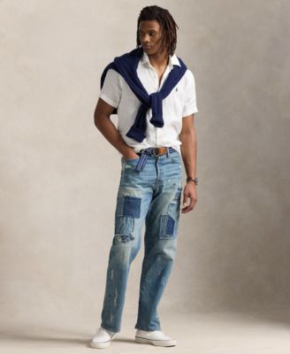 Men's Short-Sleeve Linen Button-Up