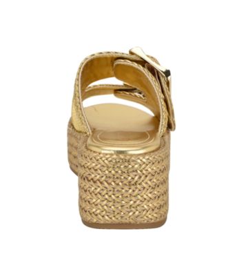 Women's Binks Double-Buckle Woven Platform Wedge Sandals