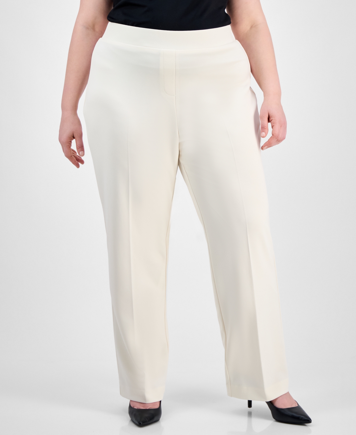 Ak Anne Klein Plus Size Pull-on Wide-leg Pants