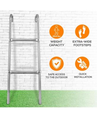 Outdoor Trampoline Safety Ladder, Extra-Wide Footsteps