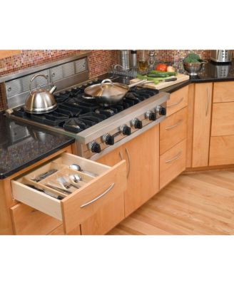 7 Cutlery Compartment Tray Cabinet Insert Trim to Fit, Maple, 4WCT-1