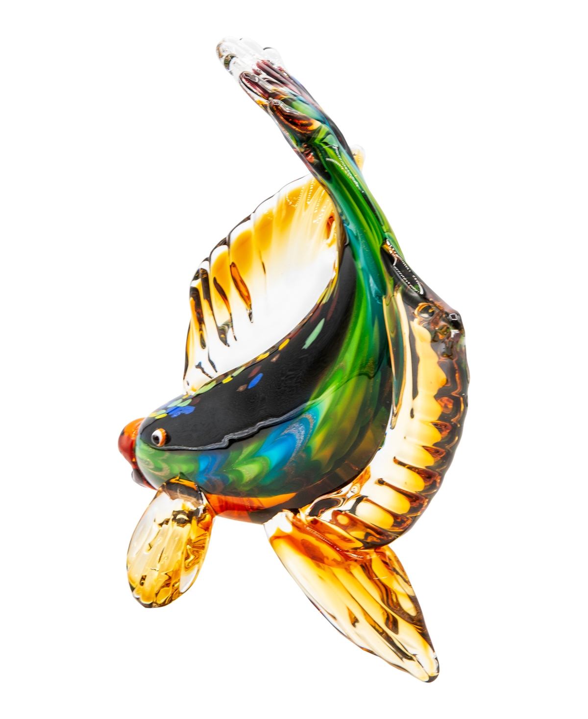 Dale Tiffany 11.5" Bavaro Fish Art Glass Figurine In Blue