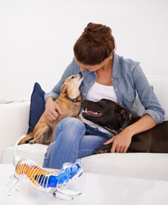 8" Joey Dog Art Glass Figurine