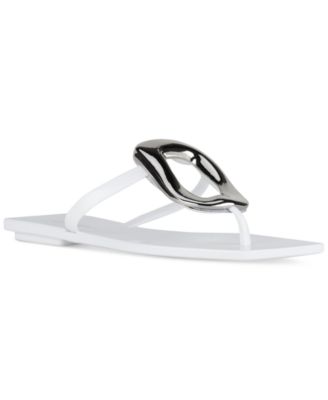 Jeffrey Campbell - Linques-J Embellished T-Strap Flat Jelly Sandals