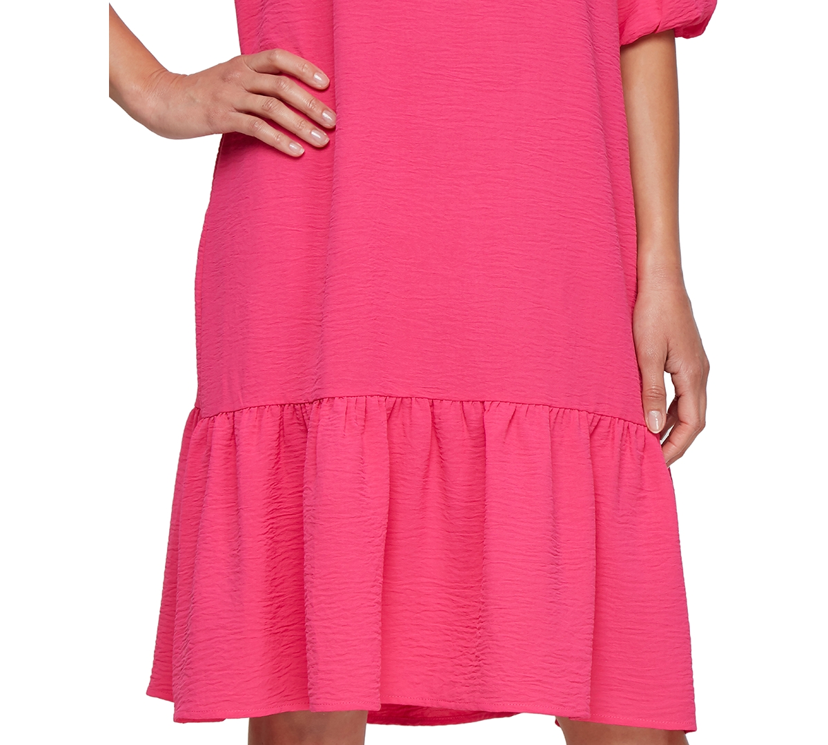 Shop Sl Fashions Women's V-neck Shift Dress In Fuchsia