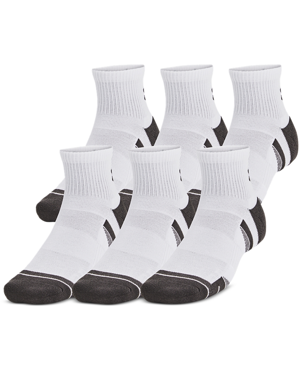 Unisex Performance Tech Quarter Socks - 6-pack - 101 White