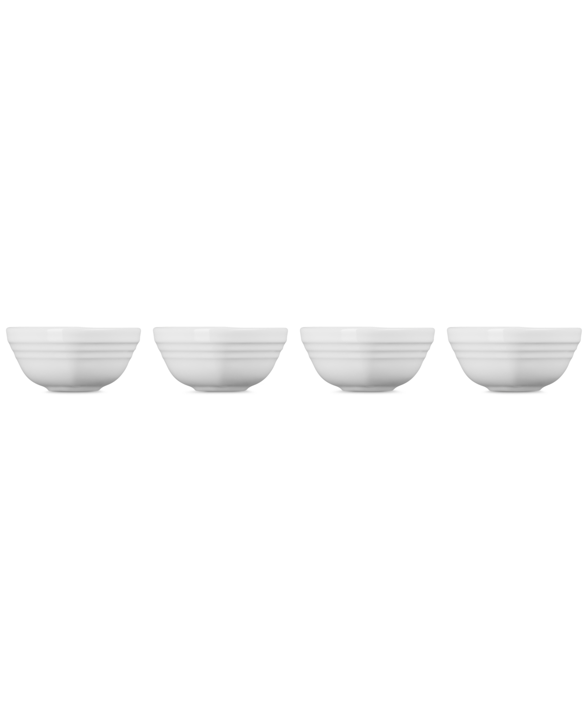Le Creuset Set Of 4 Stoneware Mini Heart Pinch Bowls In White