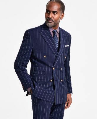 TAYION COLLECTION MENS PINSTRIPED DOUBLE BREASTED SUIT SEPARATE