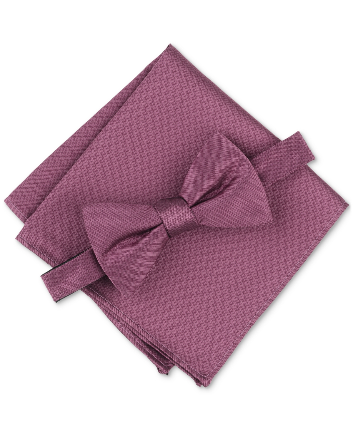 Alfani Men's Textured Bow Tie & Pocket Square Set, Created For Macy's In Faded Rose