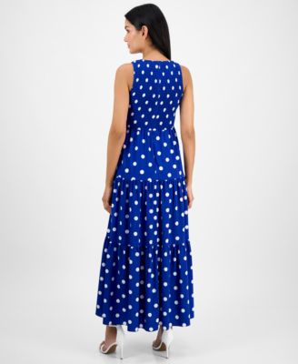 Women's Printed Smocked Tiered Maxi Dress