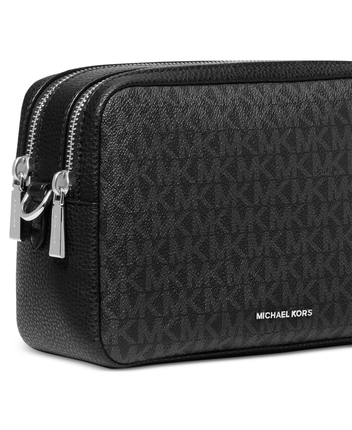 Michael Kors Michael  Bryant Medium Double Zip Chain Camera Crossbody In Black