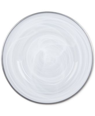 Alabaster Silver Glass Charger Plates, Set of 4