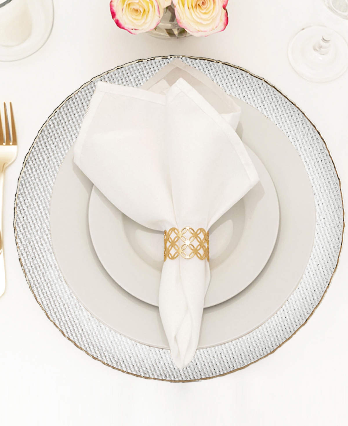 American Atelier Shine Silver Charger Plate 13", Set Of 4 In Silver
