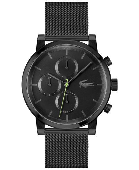 Мужские часы Lacoste Replay Ionic Plated Black Stainless Steel Mesh Bracelet Watch, 44mm