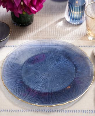 Centro Blue Glass Charger Plates, Set of 4