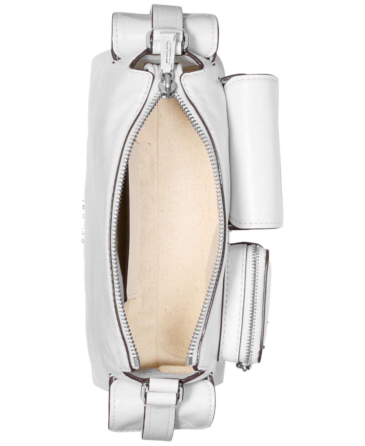 Michael Kors Michael  Dakota Small Leather Convertible Pocket Crossbody In Optic White