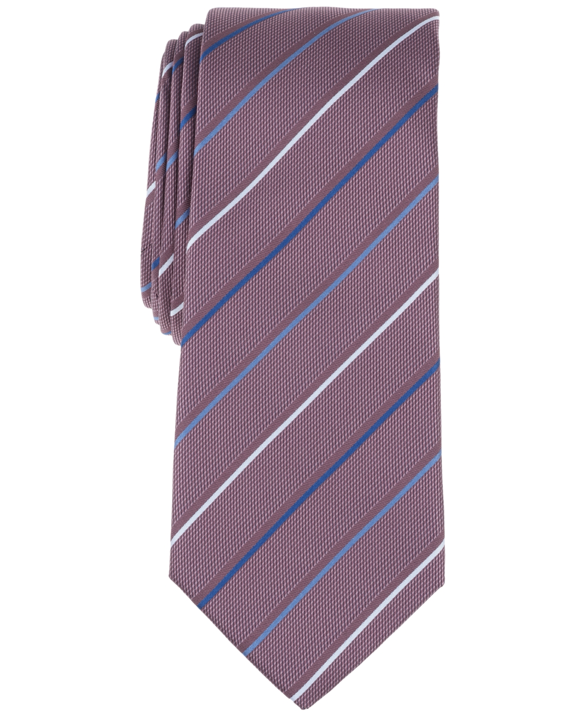 Alfani Men's Belwood Slim Stripe Tie, Created For Macy's In Dusty Pink