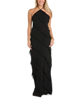 Morgan & Company - Women's Tiered Ruffled Chiffon Gown