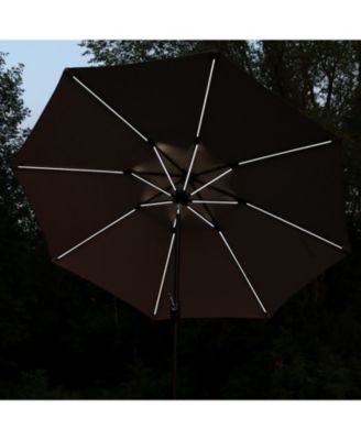 Outdoor Aluminum Sunbrella Patio Umbrella with Solar LED Light Bars and Tilt - 9'