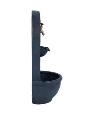 Messina 26-Inch Polystone Outdoor Wall Water Fountain - Electric Submersible Pump - Lead Finish