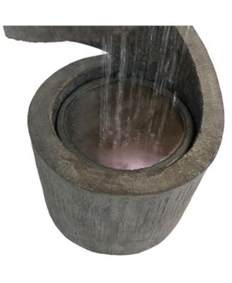 Showering Spiral 31-Inch Outdoor Water Fountain - LED Light - Electric Submersible Pump with Adjustable Flow