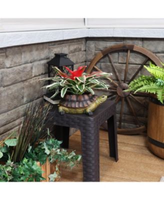 Polyresin Teddy the Turtle Decorative Garden Planter for Indoor or Outdoor Use - 11" W - Green and Brown