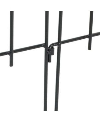 Bayonne 8' Set of 5 Steel Decorative Garden Fence Panels - 19" W x 19" H Per Panel - Black