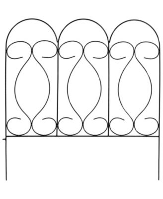 Outdoor Lawn and Garden Metal Traditional Style Decorative Border Fence Panel Set - 10' - 5pk