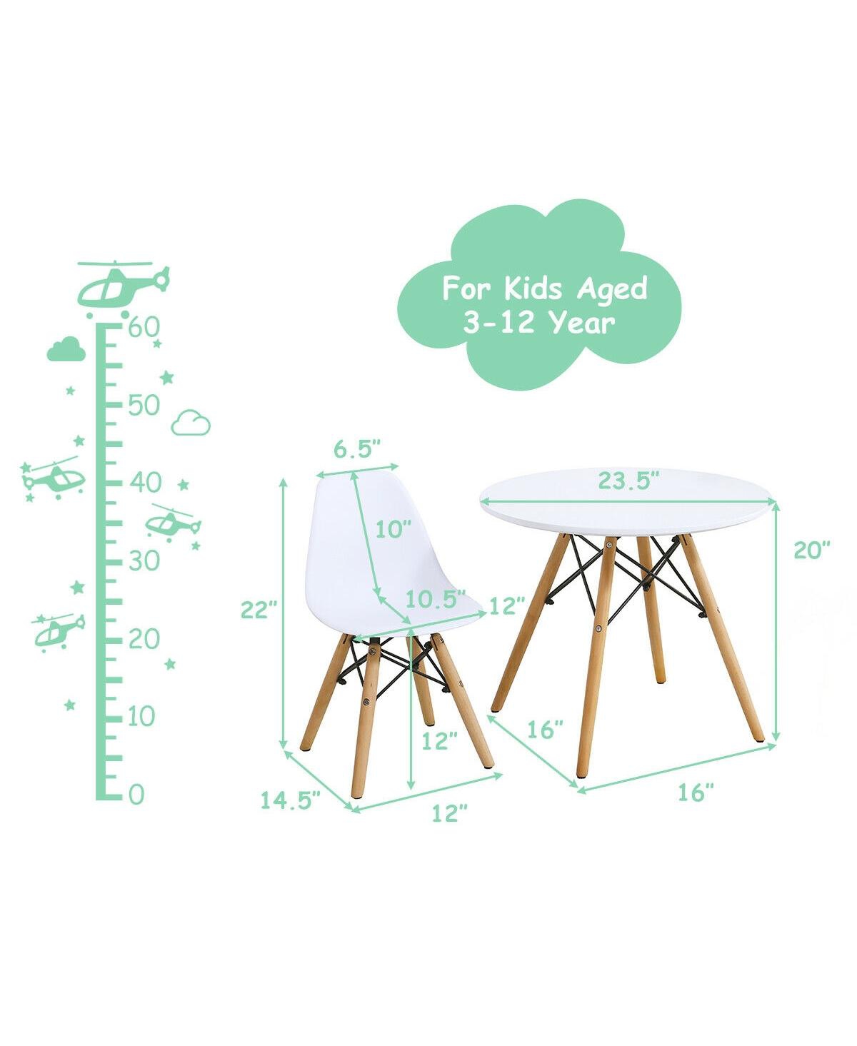 Gouun Kids 5 Pieces Mid-Century Modern Table Chairs Set