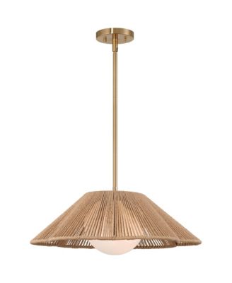 Mylinh 22 1/4" Modern Boho Cottage Pendant Ceiling Light Fixture Dining Room Over Table Kitchen Island Foyer Hanging Brass Finish Natural Rope Metal Hallway Entryway Living Room Indoor