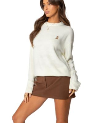 Womens Puppy Love Embroidered Sweater