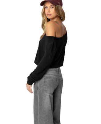 Women's Cropped Off Shoulder Top